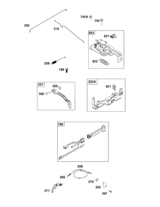 Controls Group Diagram and Parts List for 92J0B-0006-H1  Briggs and Stratton Engine